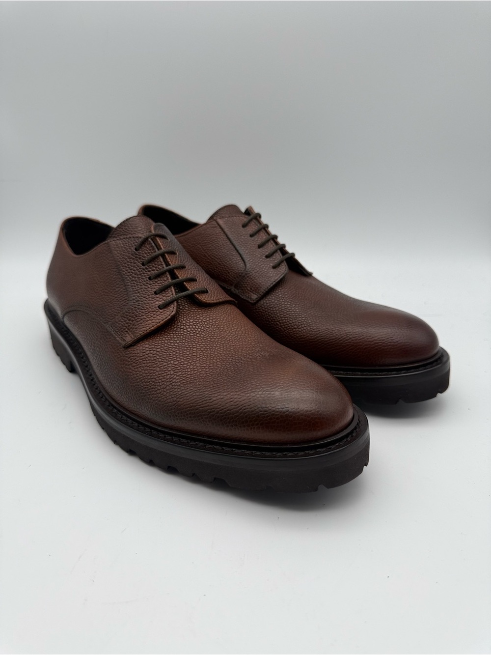 BRAND NEW To Boot New York Adam Derrick Brown Pebble Grain Derby Made Italy Sz 9